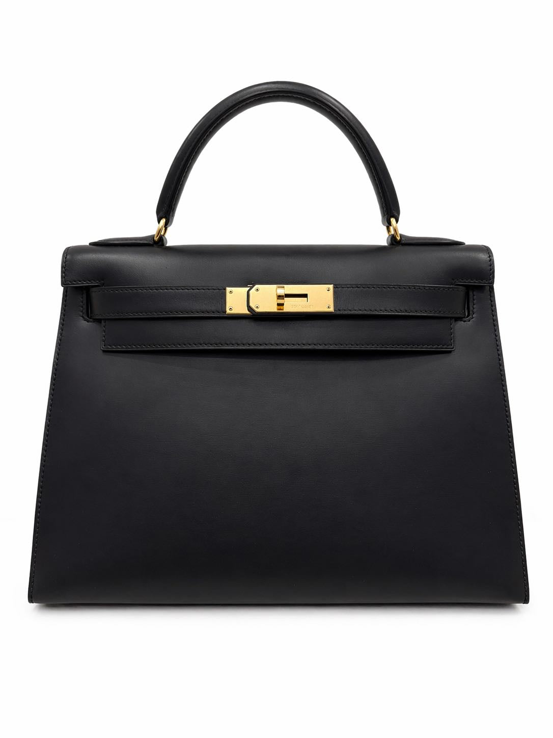 Hermès Kelly 28 in Black Box Leather with Gold Hardware