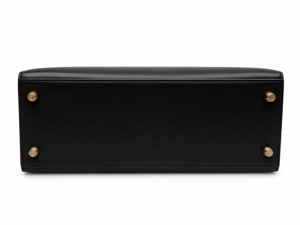 Hermès Kelly 28 in Black Box Leather with Gold Hardware