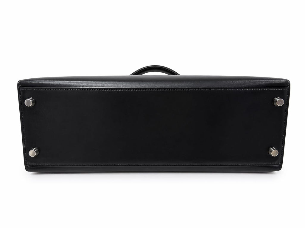 Hermès Kelly 32 Black in Box Leather with Palladium Hardware