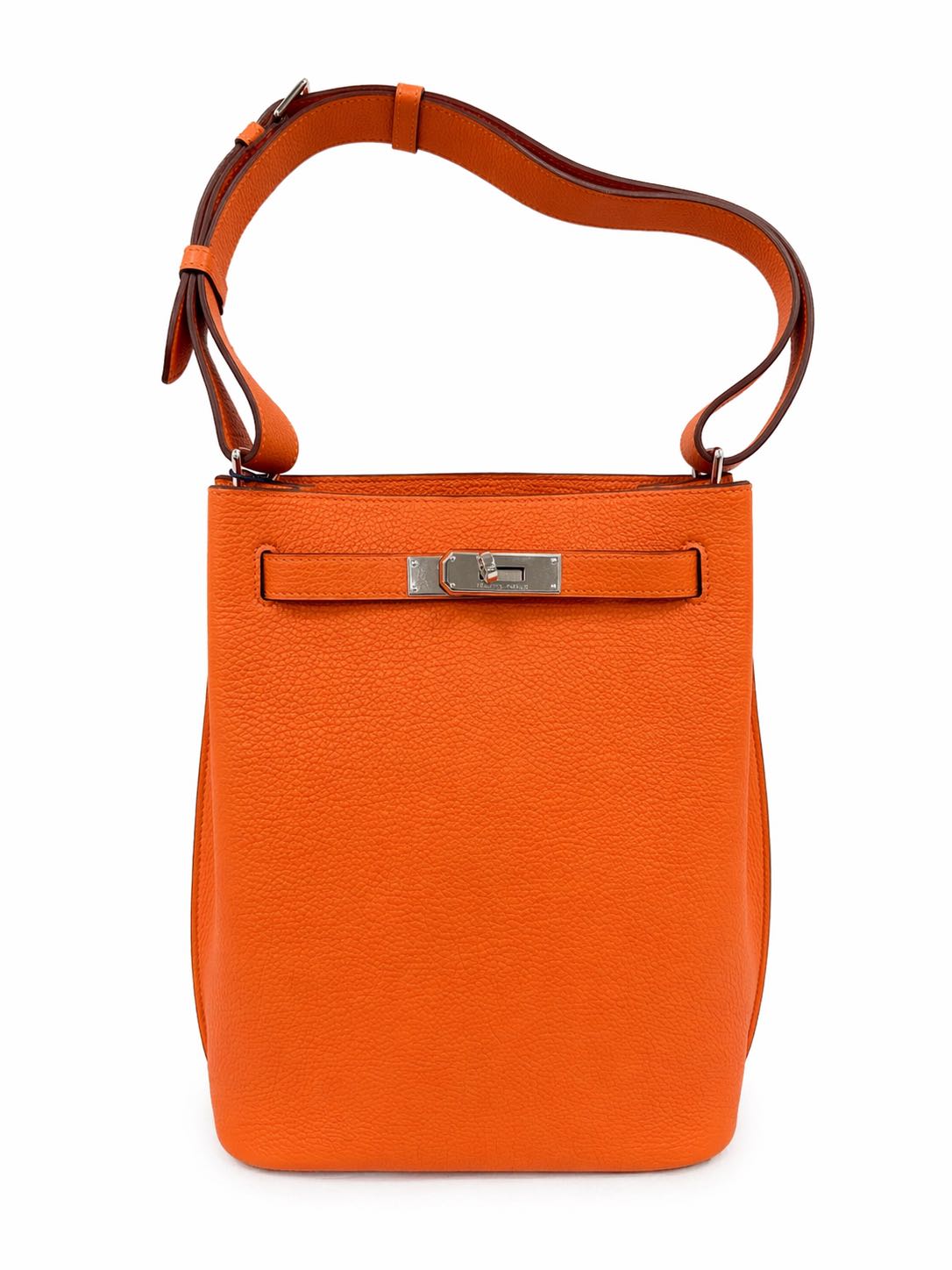 Hermès So Kelly 22 Orange in Togo Leather with Palladium Hardware