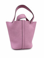 Hermes Picotin 18 in Mauve Sylvester  Clemence Leather with Palladium Hardware