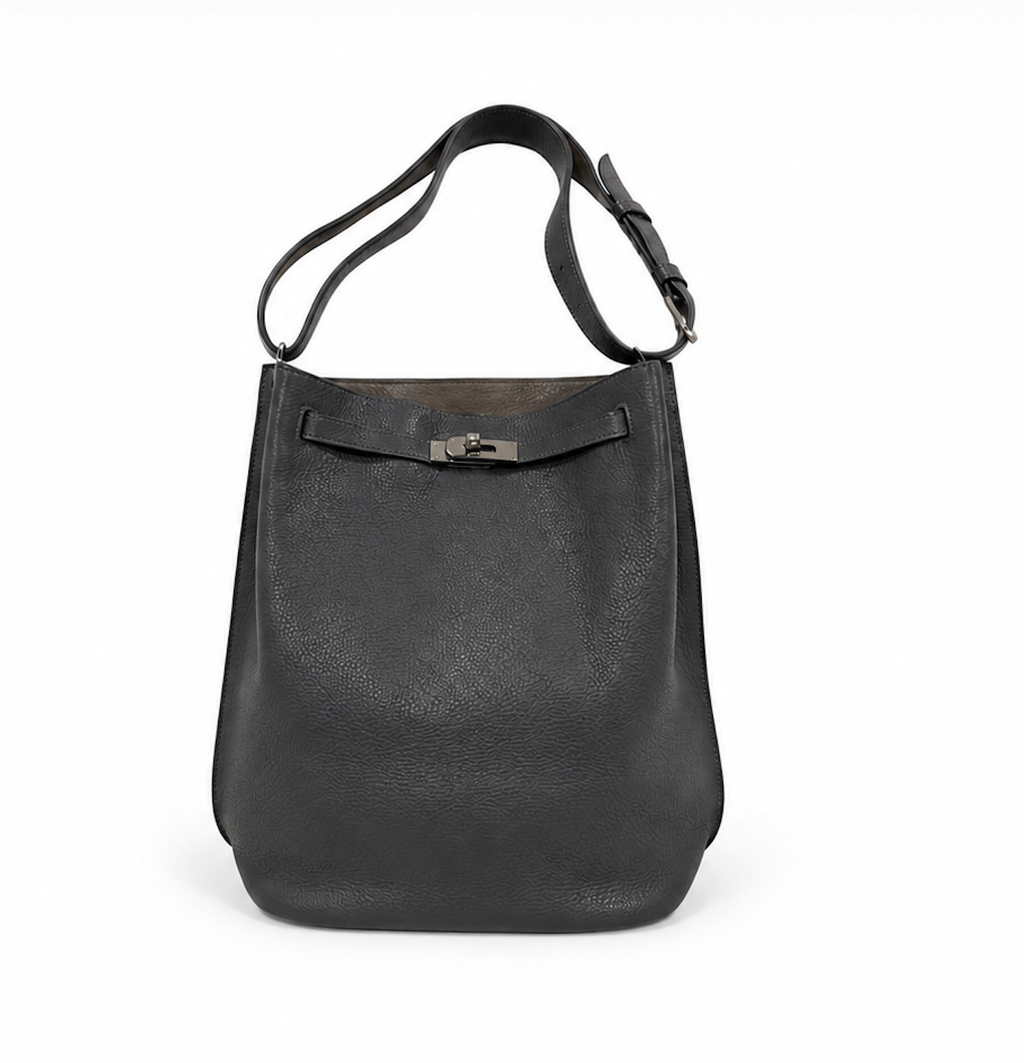 Hermès So Kelly 26 Gris Etain in Togo Leather with Palladium Hardware