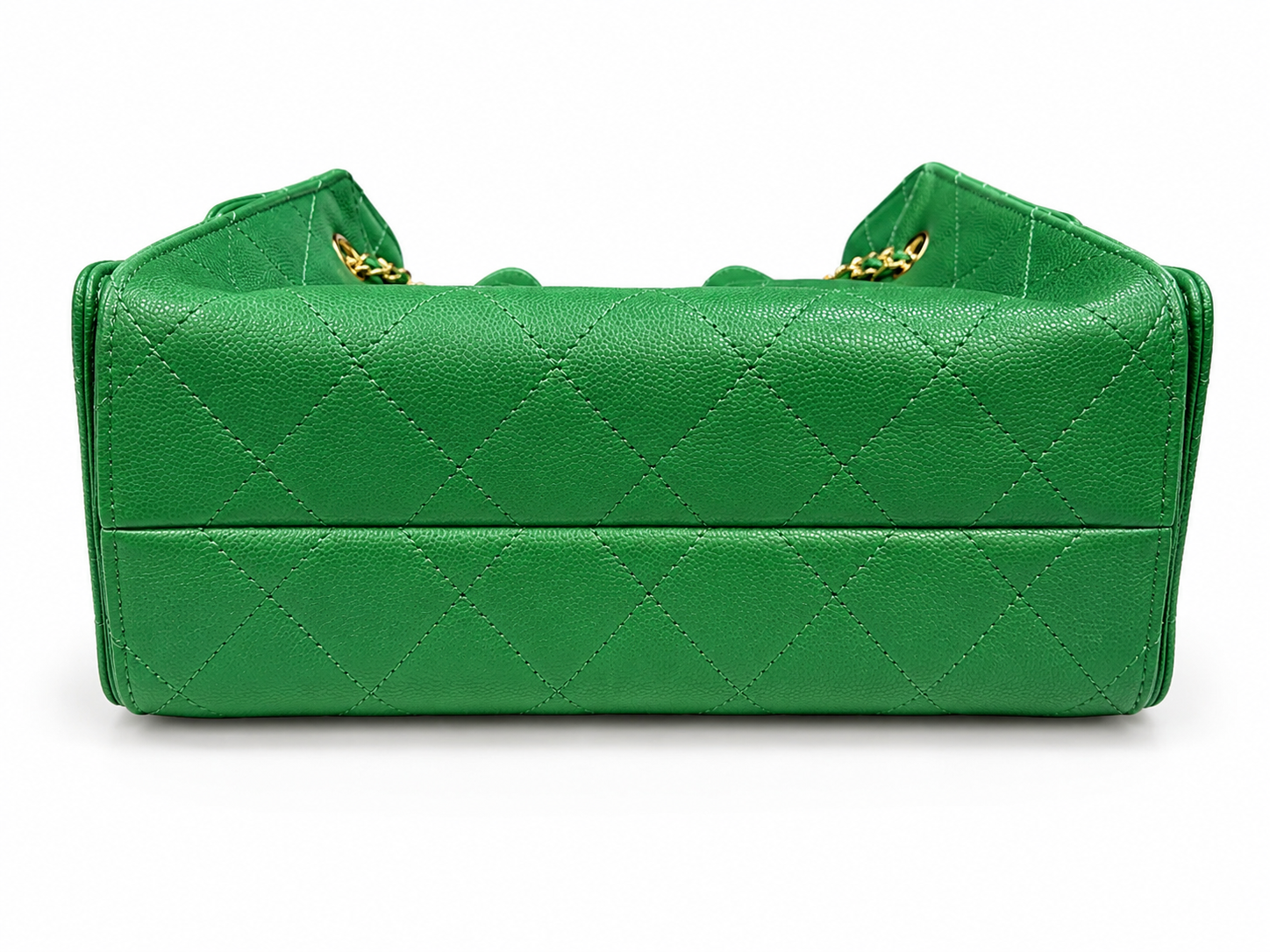 Chanel 25 mini handbag in Green colour with gold hardwares