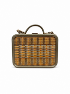 Chanel Rattan Vanity Bag in Champaign Gold Leather