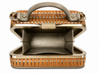 Chanel Rattan Vanity Bag in Champaign Gold Leather