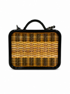Chanel Raffia Patent Medium CC Filigree Vanity Case Black
