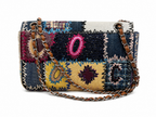 Chanel Denim Tweed Patchwork Medium Single Flap Multicolour