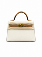 Hermès Mini Kelly 20 HSS bag in Craie + Gold and Gold Hardwares