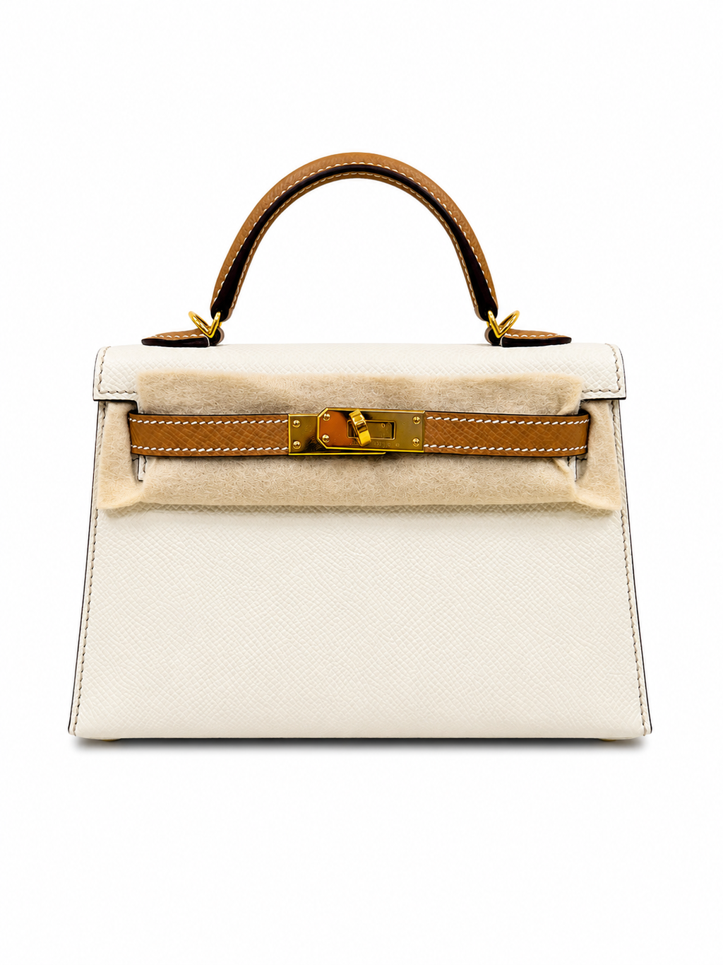 Hermès Mini Kelly 20 HSS bag in Craie + Gold and Gold Hardwares