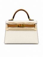 Hermès Mini Kelly 20 HSS bag in Craie + Gold and Gold Hardwares