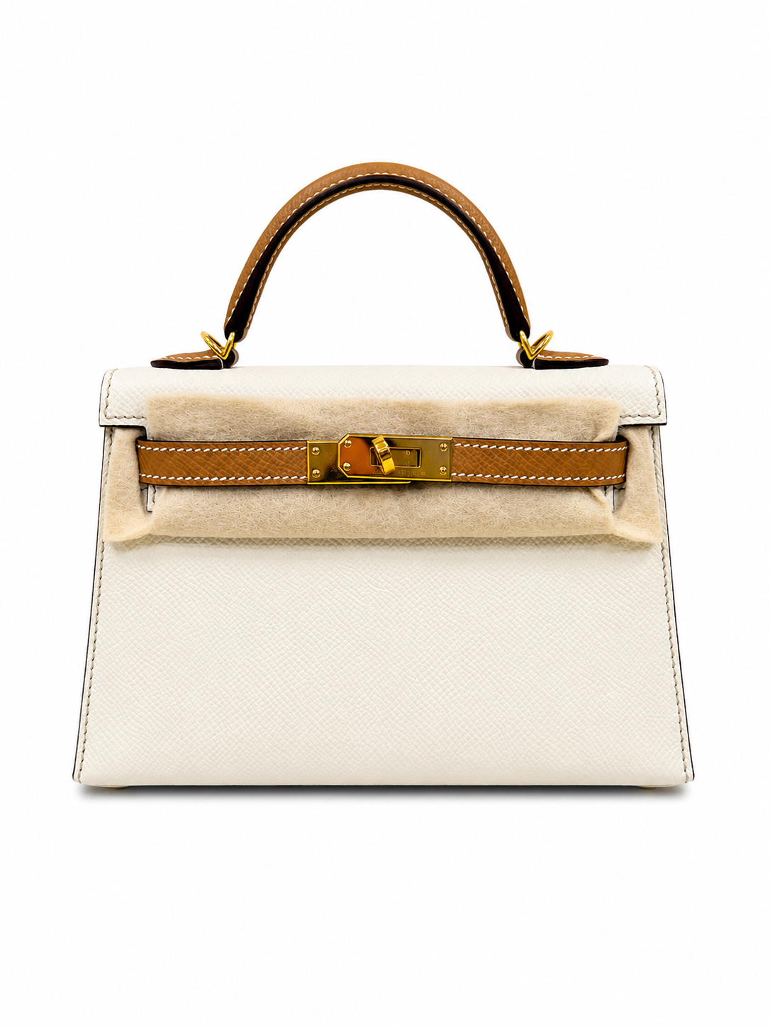 Hermès Mini Kelly 20 HSS bag in Craie + Gold and Gold Hardwares