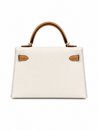 Hermès Mini Kelly 20 HSS bag in Craie + Gold and Gold Hardwares