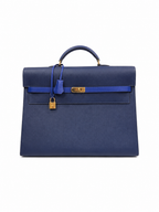 Hermès  Kelly Depeche Briefcase 38 Epsom in dual Blue colour with Gold Hardware