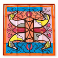 Hermes Carre 90cm Twill - Coup De Fouet Orange/Turquois