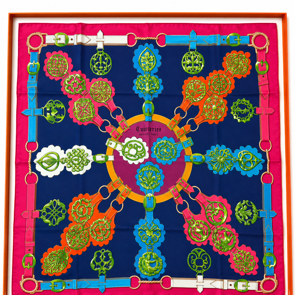 Hermes 90x90cm silk scarf