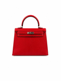 Hermès Kelly 25 in Rouge Casaque Lizard Leather with Palladium Hardware