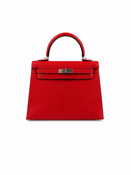 Hermès Kelly 25 in Rouge Casaque Lizard Leather with Palladium Hardware