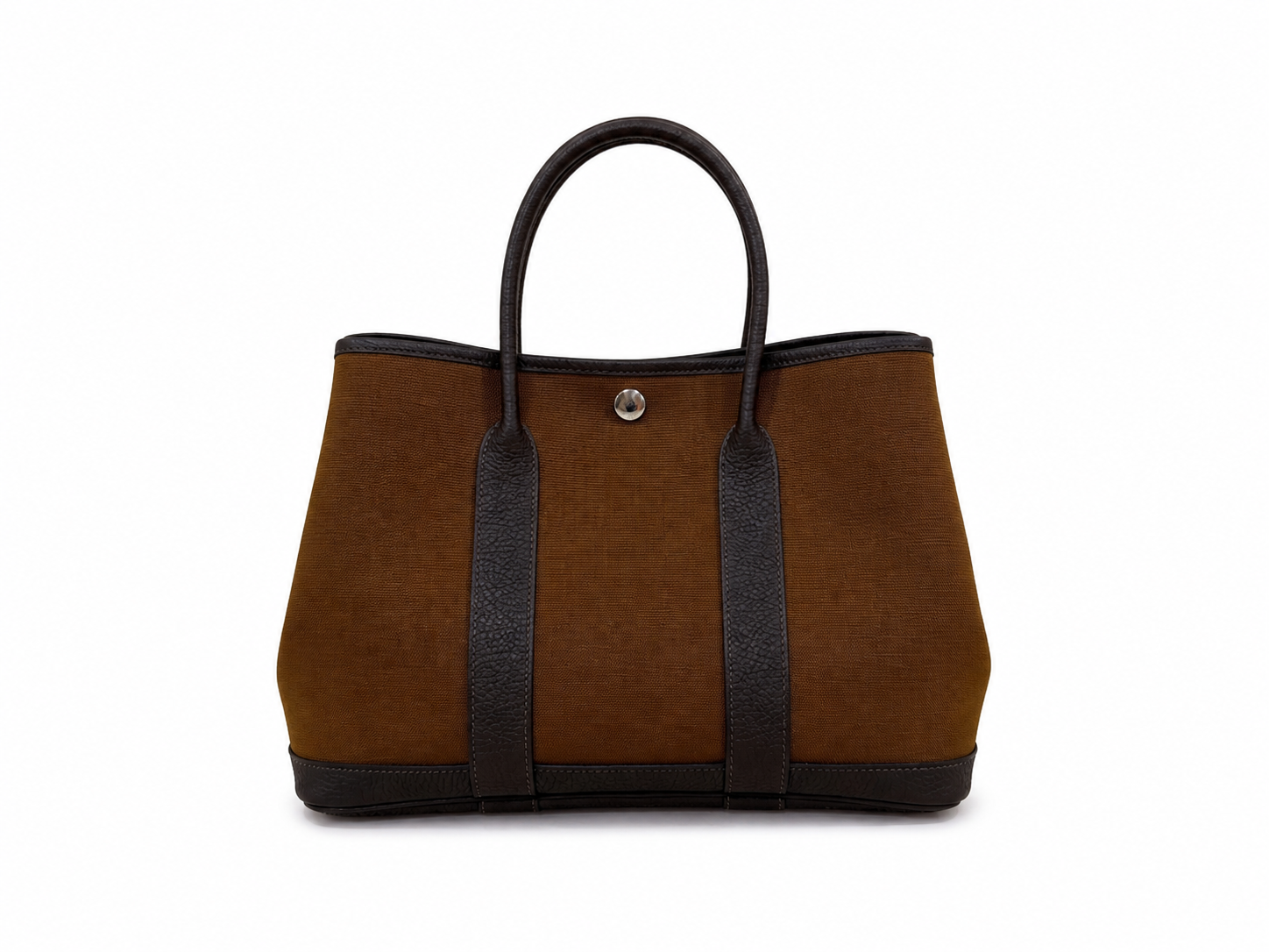 Hermès Garden Party 30 in Ebene/Marron Fonce with Palladium Hardware