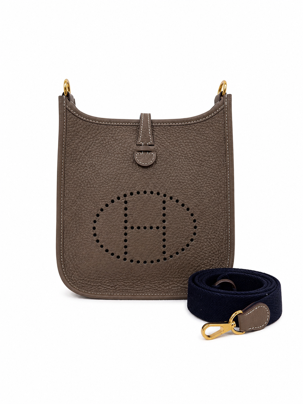Hermès mini Evelyne in Etoupe with Gold Hardware