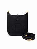 Hermès mini Evelyne in Black with Gold Hardware