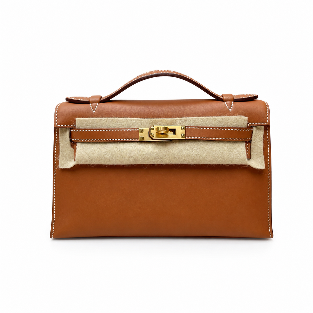 Hermes Kelly Pochette in Gold Swift leather with Gold Hardwares - deposit