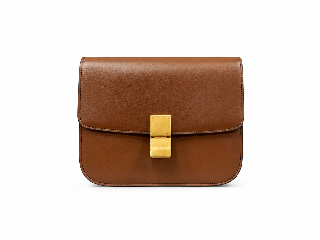Celine Classic Box bag in Camel colour with gold-tone hardware