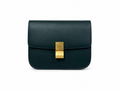 Celine Classic Box bag in dark green colour with gold-tone hardware