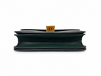 Celine Classic Box bag in dark green colour with gold-tone hardware