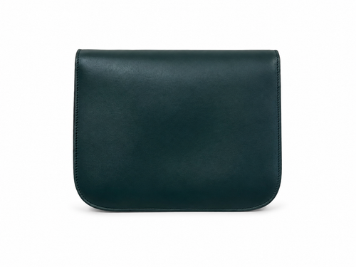Celine Classic Box bag in dark green colour with gold-tone hardware