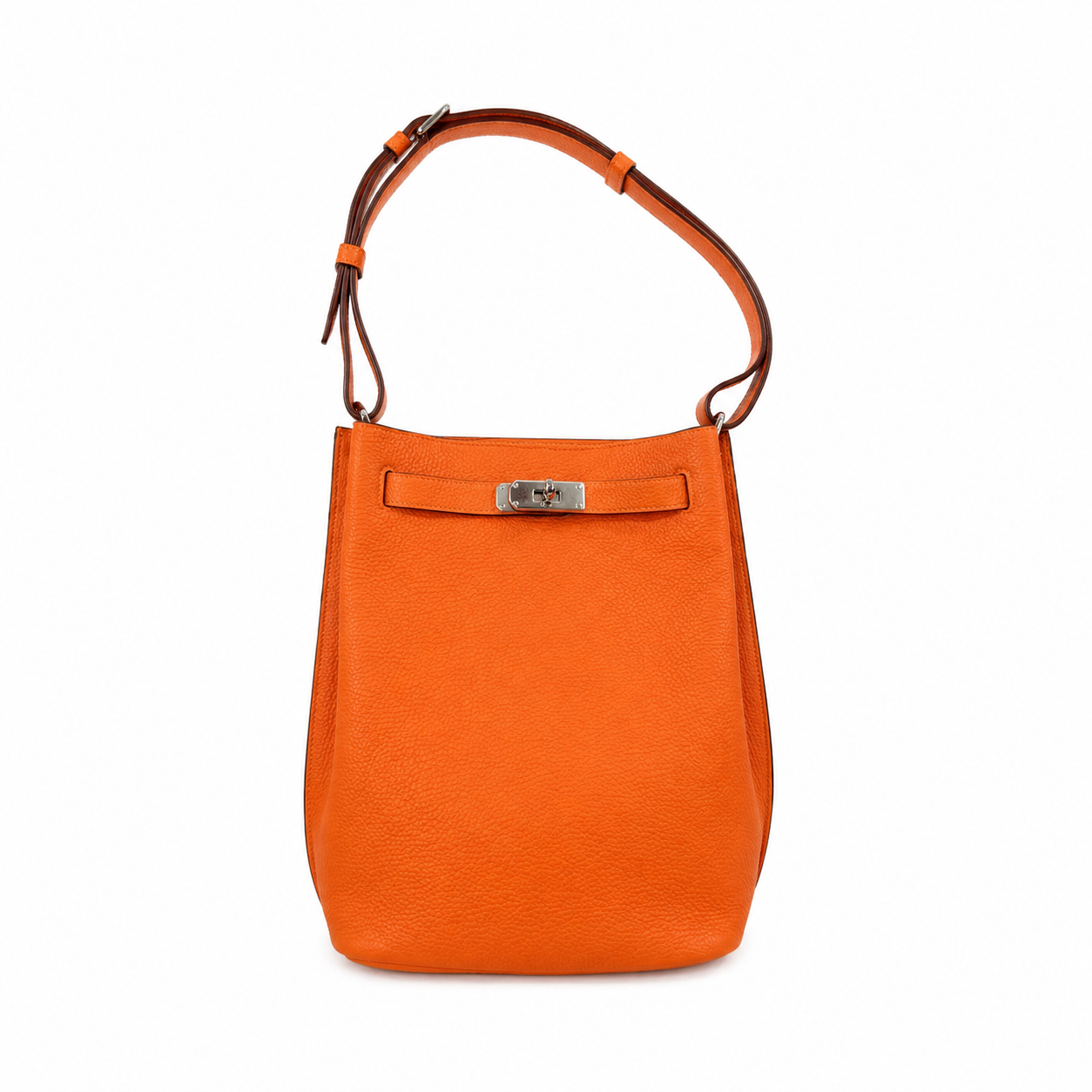 Hermès So Kelly 22 Orange in Togo Leather with Palladium Hardware