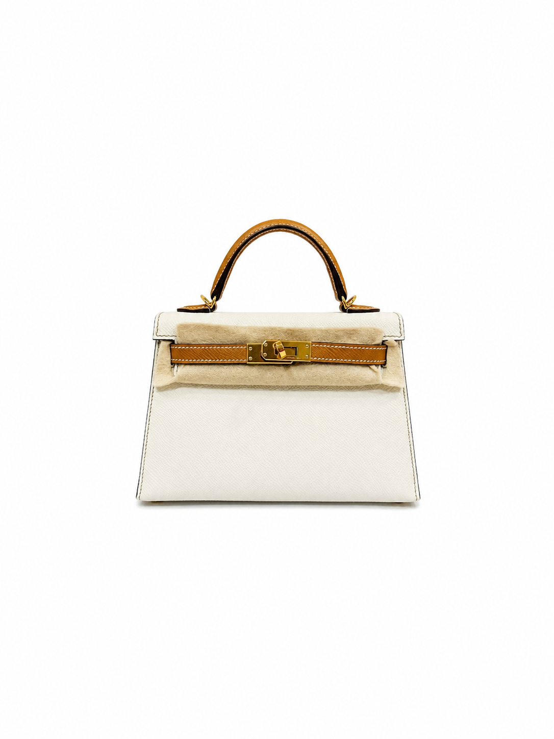 Hermès Mini Kelly 20 HSS bag in Craie + Gold and Gold Hardwares