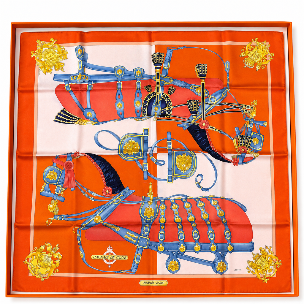 Hermes Carre 90cm Twill - Harnais De Cour