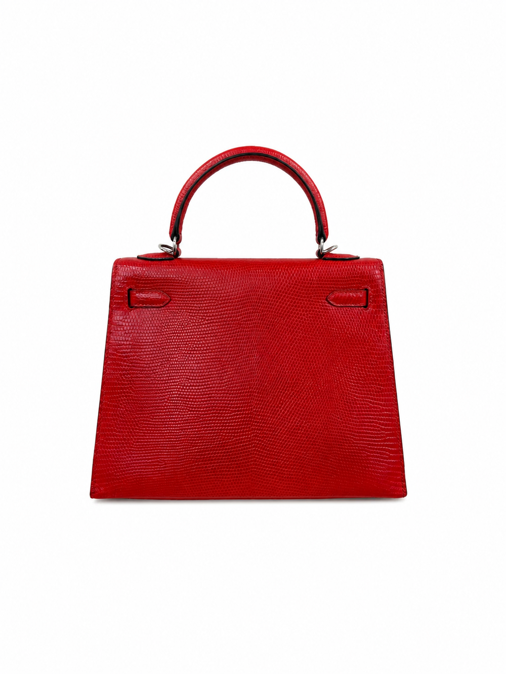 Hermès Kelly 25 in Rouge Casaque Lizard Leather with Palladium Hardware