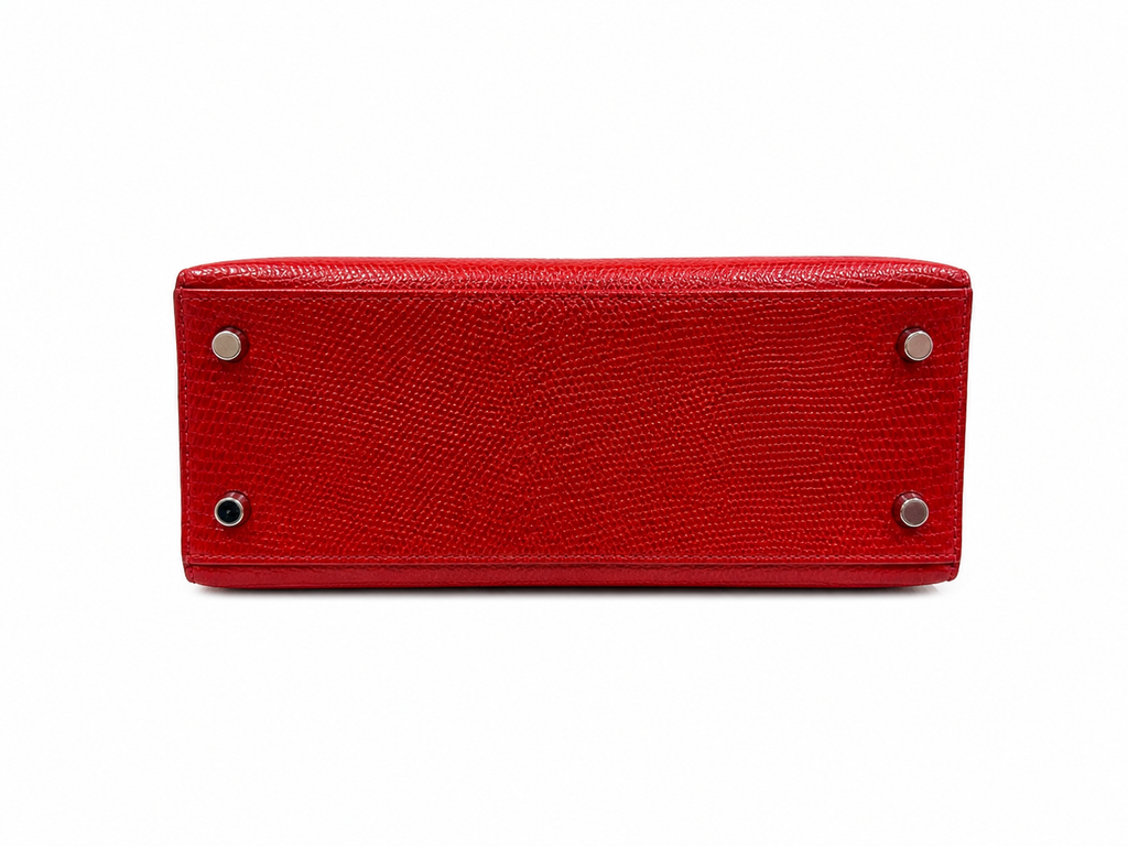 Hermès Kelly 25 in Rouge Casaque Lizard Leather with Palladium Hardware