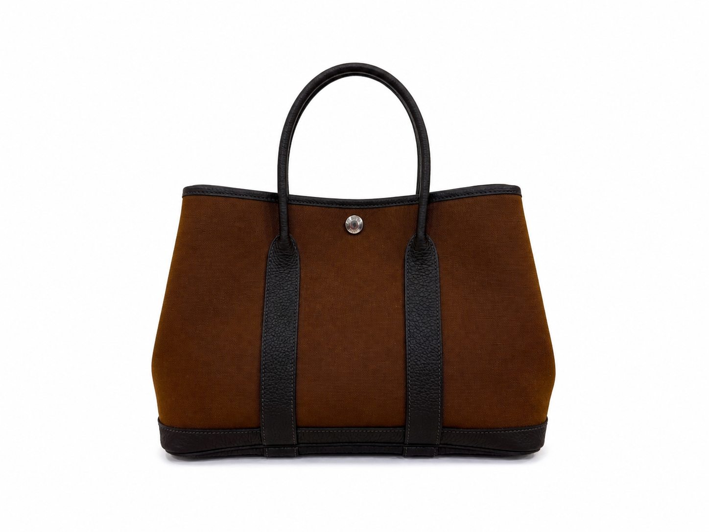 Hermès Garden Party 30 in Ebene/Marron Fonce with Palladium Hardware