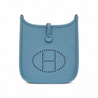 Hermès mini Evelyne in Blue Jean with Palladium Hardware