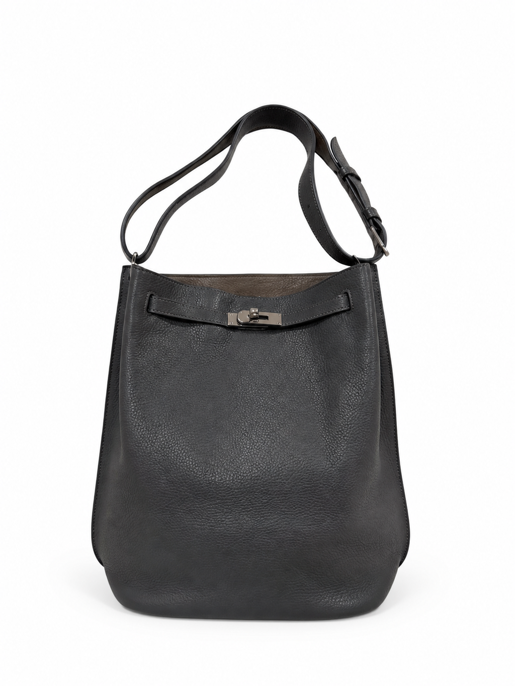 Hermès So Kelly 26 Gris Etain in Togo Leather with Palladium Hardware
