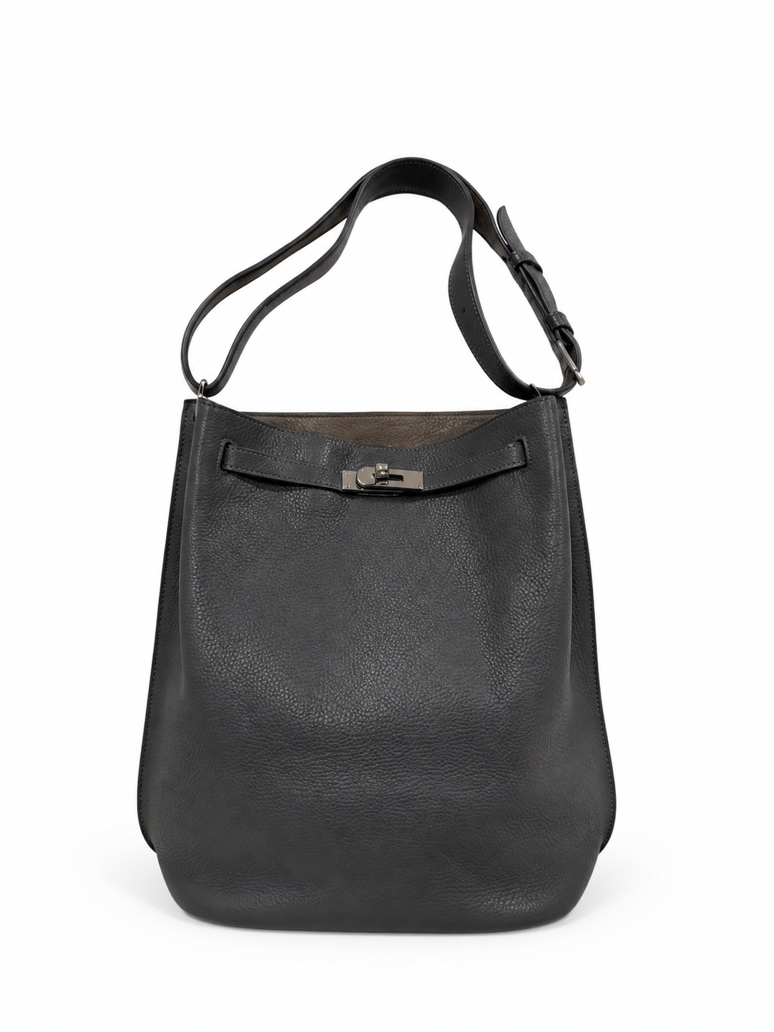 Hermès So Kelly 26 Gris Etain in Togo Leather with Palladium Hardware