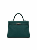 Hermès Kelly 35 Malachite in Togo Leather with  Palladium Hardware