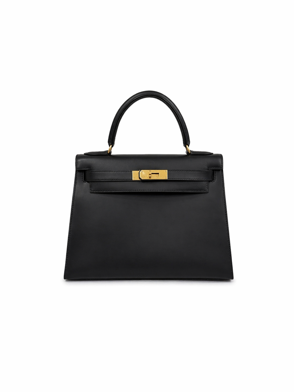 Hermès Kelly 28 in Black Box Leather with Gold Hardware
