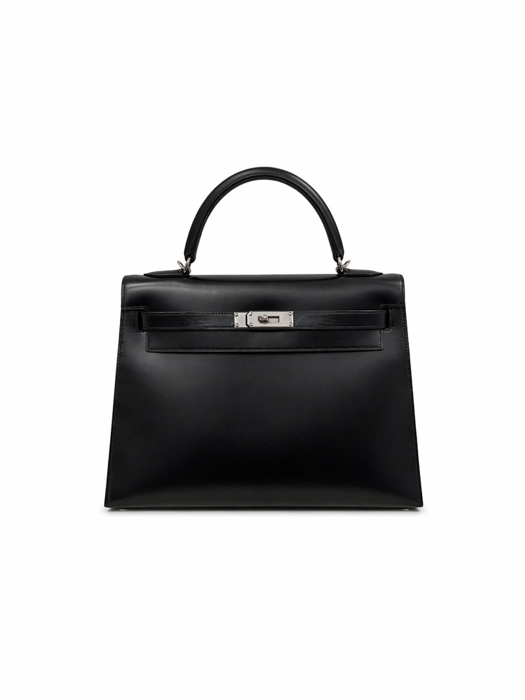 Hermès Kelly 32 Black in Box Leather with Palladium Hardware