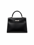 Hermès Kelly 32 Black in Box Leather with Palladium Hardware