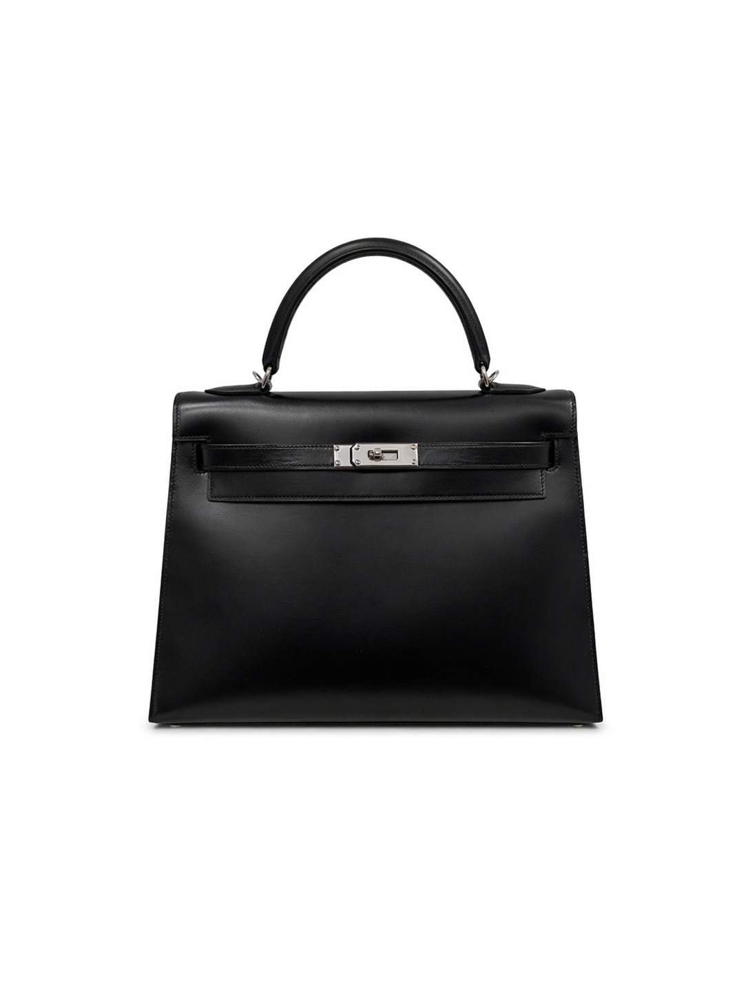 Hermès Kelly 32 Black in Box Leather with Palladium Hardware