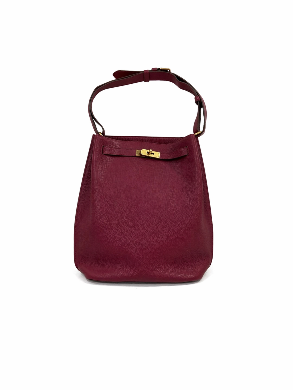 Hermès So Kelly 26 Rouge Grenat in Togo Leather with Gold Hardware