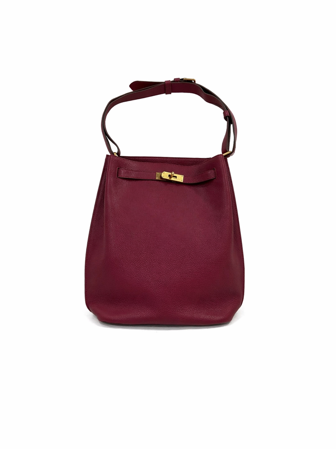 Hermès So Kelly 26 Rouge Grenat in Togo Leather with Gold Hardware