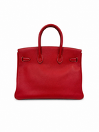 Hermès Birkin 35 in Rouge Casaque Togo Leather with Gold Hardware