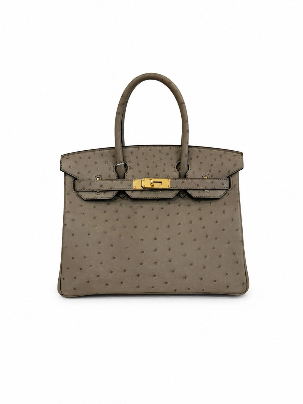 Hermès Birkin 30 in Gris Tourterelle Ostrich Leather with Gold Hardware