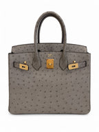 Hermès Birkin 30 in Gris Tourterelle Ostrich Leather with Gold Hardware